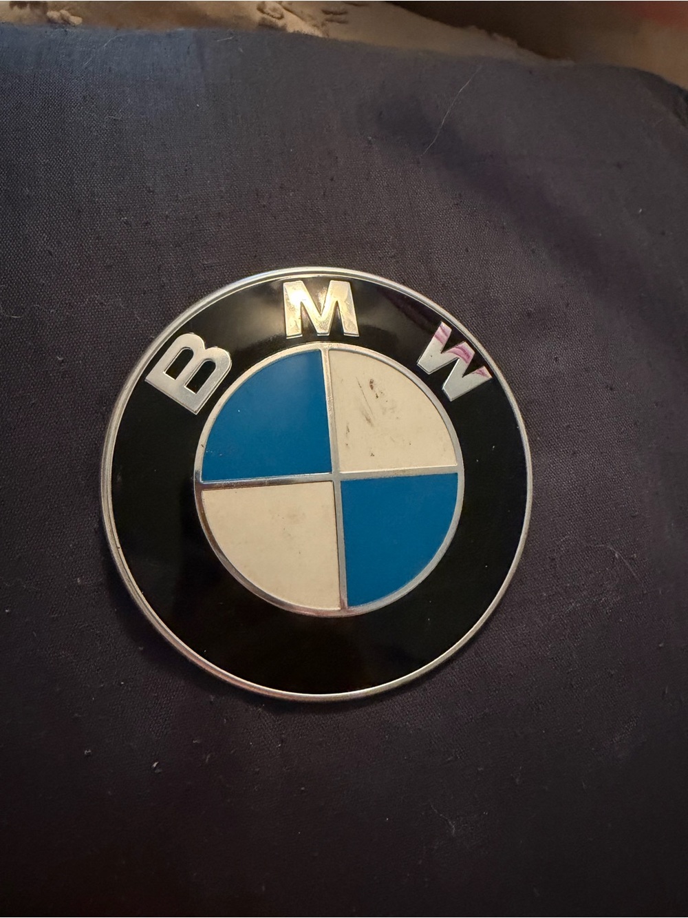 BMW Black, Blue & White front hood emblem